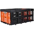 BLACK+DECKER BXWT-H205-SP Plastic Folding Basket, 25kg Load Capacity, Retractable Placement Pins for Stable Double or Triple Stacking, Open Dimn: 57 x 41 x 26.5 cm, Folded Dimn: 57 x 41 x 7.5 cm