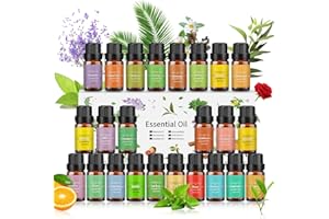 ‎AULAYA Ätherische Öle Set 24 x 10 ml, 100% Naturrein Aroma Duftöl Rosmarin, Weihrauch, Ylang-Ylang, Bergamotte, Patchouli, Eukalyptus etc Essential Oils für Diffuser, Seife, Kerzen, Luftbefeuchter, SPA