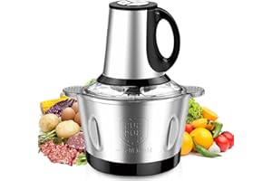 Nestling Picadora eléctrica de 600W, con 4 cuchillas afiladas y tazón de acero inoxidable de 2L, picadora de cocina para carne, verduras,cebolla y frutas