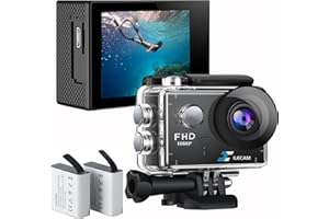 XILECAM Xile Action CAM 4k et Grand Angle Sport CAM, caméra Sous-Marine 30M équipée de 2 Piles 1350 mAh et Accessoires de Montage pour Casque et vélo, etc.