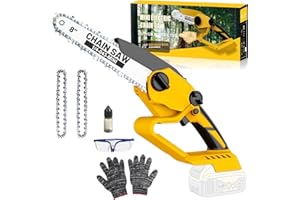 INNOPOWER Mini Motosega a Batteria da 8 Pollici per Dewalt 20V(senza batteria), Elettrica Sega a Batteria per Potatura Con Pompetta Olio e Blocco di Sicurezza per il Taglio del Legno e Giardini