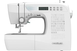 Cecotec Máquina de Coser Eléctrónica- 215 Puntadas - Nivel Experto - BelleCouture 21500. Motor Digital, Pantalla LCD, Mando para ajuste de hilo, Devanado de Bobina Automático, Luz LED, Kit Accesorios