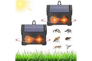 AILEDA Ahuyentador De Animales Solar | Ahuyentador Gatos | auyentadores de pajaros | mapaches | Ciervos | Zorros | jabalíes | 2unidades de Defensa efectiva con luz LED-Lichter