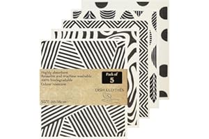 KMAKII Swedish Dishcloth Eco Friendly Reusable Sustainable Biodegradable Cellulose Sponge Cleaning Cloths Paper Towel Replacement Washcloths(5 Pack)