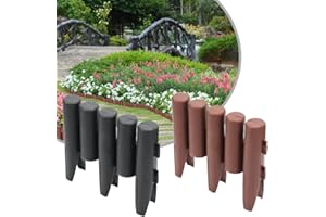 Izrielar Krawędź trawnika z tworzywa sztucznego, obrzeże rabatki, wygląd kamienia, z polipropylenu, szer. x wys. x gł.: 28 x 24 x 4,5 cm (brązowa, 25,2 m)