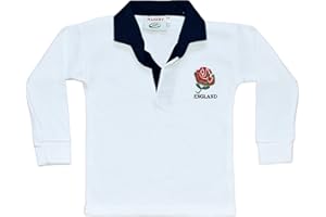 SIANS FASHIONS Unisex Kids Rugby Shirt Newborn Boys Girls Sizes Newborn to 3 Years England Supporters Top Long Sleeves