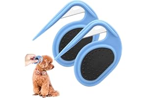Growalleter Pet Knotting Comb Cat & Dog, Pet Knotting Comb Pet Grooming Tool, 2 PCS Pet Knotting Blade Comb for Dog Cat, Medium/Long Hair Pet Knotting Hair Removal Knife Dematting Comb (blue)