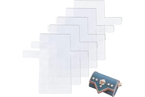 CHGCRAFT 5 Piezas Hoja de Lona de Malla de Plástico Mallas de Plástico de Punto de Cruz para Bolso, Manualidades, Bordado, Punto de Cruz, Elaboración de Hilo Acrílico, Proyectos de Punto y Ganchillo