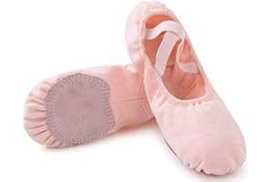 ULICOX Zapatos de Ballet Zapatillas de Ballet de Danza y Gimnasia Baile Suela Partida para Niño y Adulto
