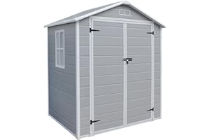 Panana Plastic Garden Storage Shed Outdoor Storage Includes Plastic Floor, Strong Structure House Tool Shed (L x W x H) 125 x 182x 210 cm