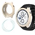 GIOPUEY Silicone Case Compatible with OnePlus Watch 2/OPPO Watch X, with 3 Pack Screen Protector Flim, Soft TPU Silicone Protective Case Cover, OnePlus Watch 2/OPPO Watch X Cover - Beige