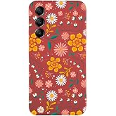 PrintiFy Samsung Galaxy A24 Compatible Launch Case Floral Design Inside Velvet Cover-red