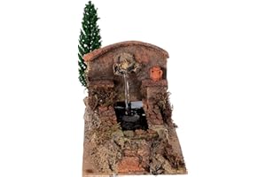 Holyart Brunnen mit Baum für Krippe, 15x10x20 cm