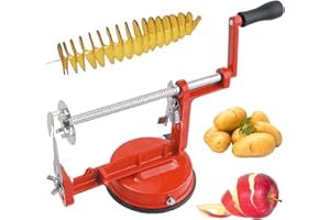 DORCCSI Potato Spiral Cutter 3 in 1 Potato Peeler Machine Stainless Steel Vegetable Cutter Adjustable Fruit Peeler Machine with Suction Cup for Home Kitchen Peeler and Corer Machine Fruit Peeler Machine Veget