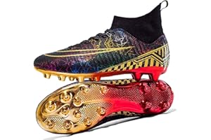 Bolognifi Chaussures de Football for Hommes Chaussures de Football d'entraînement en Plein air Chaussures de Sport durables et Respirantes (Color : F5 CD Black, Size : 39 EU)