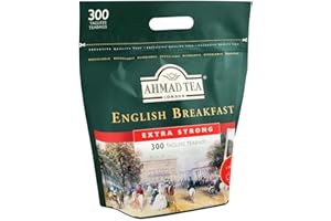 ‎AHMAD TEA Ahmad Tea - English Breakfast - Schwarzer Frühstückstee - Assam & Ceylon Tee - Englische Teebeutel ohne Band mit 2g Tee pro Portion - Großpackung mit 300 Teebeuteln