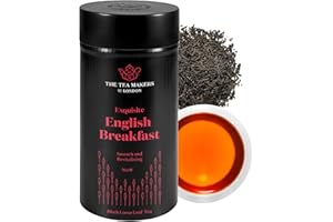 English Breakfast Tea Loose Leaf - Sri Lankan Ceylon Tea Leaves with Full-Bodied Briskness & Warm, Toasted Caramel Notes - Easy to Brew Black Tea by The Tea Makers of London 125g