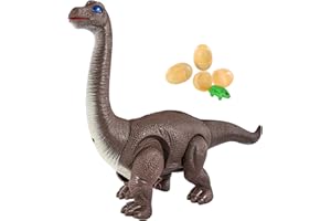 TEMI Electric Walking Dinosaur Toy for Boys and Girls 3 4 5 6 7 Years, Realistic Large Brachiosaurus with Lights, Dino Roar Sounds, Projections, Laying Eggs, Jurassic Dinosaur Kids Gift