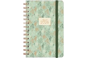 Finocam - Agenda Espiral 2026 Semana Vista Horizontal | Enero - Diciembre (12 meses) | Agenda Anual 2026 con goma elástica | Tapa Dura You - Trigo - Español