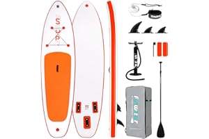 FunWater 320CM Stand Up Paddling Board Aufblasbar – Paddel, Rucksack, 3 Flossen, Pumpe, Leine– SUP Board für Anfänger & Fortgeschrittene