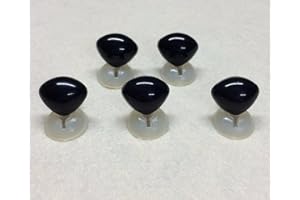 celloexpress 15mm x 10mm Black Triangle Noses with Plastic Backs - Safety Noses for Soft Toy Teddy Bear Animal Making (Pack of 5)