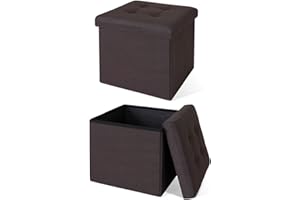 dibea Taboret do siedzenia składany, maks. 300 kg, len, 38 x 38 x 38 cm, brązowy