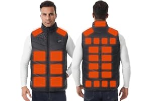 Monave Chaleco Calefactable Hombre Mujer Para pescar motocicletas, acampar y esquiar (excluyendo baterías)