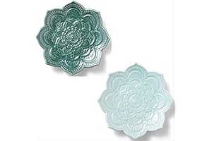 Titanape Small Mandala Trinket Dish 2 Set of Boho Jewellery Dish Tray Ceramic Decorative Trinket Tray Crystal Holder, Gifts for Women, Friend, Mum, Birthday Christmas Valentines Present