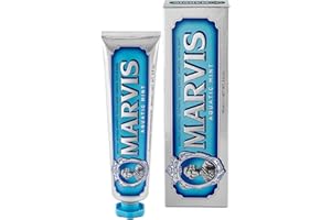 Marvis Pasta de dientes de menta acuática, 85 ml, dentífrico para la higiene dental, elimina la placa y cuida las encías, frescor duradero