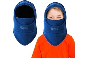 AYPOW Pasamontañas Térmico de Invierno Niños, Multifuncional Prueba de Viento Ajustable Máscara De Esquí Ciclismo, Sombreros Gorro Forro Polar Cálido, Calentador de Cuello, Mascarilla para Niños Niñas