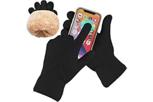 ehsbuy Winter Gloves for Women Ladies Warm Thermal Touch Screen Knit Soft Fleece Line Snow Thick Gloves Gifts