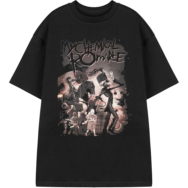 T-Shirt Officiel My Chemical Romance 'Angel Of Water' - Coupe Unisexe, Gris Foncé, Col Rond, 100% Coton