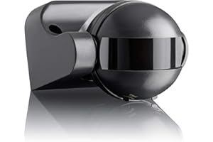 SEBSON PIR Sensor Outdoor IP44, Surface Wall mounted, Infrared Motion Sensor, LED suitable, Range max. 12m/180°, swivelling, max. 1200/300W, anthracite