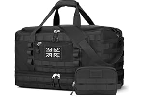 ETRONIK Travel Duffle Bag for Men, Tactical Gym Bag with Multiple Compartments and Shoe Pocket & Weekender Overnight Duffle Bag with Wet Pocket, Carry On Holdall Luggage for Workout Football Sport
