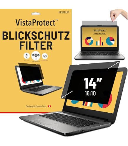 upscreen Blickschutzfilter für HP EliteBook 6 G1i 14 | , Anti-Spy Displayschutz Made in Germany, Privacy Filter Blickschutzfolie Blaulichtfilter Sichtschutz-Folie