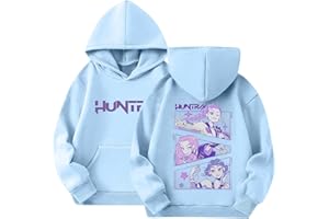 Exhloag Anime Print Hooded Sweatshirt Hoodies Girls Vintage Y2k Pullover Hip Hop Hoodie Oversized Fashion Boys Long Sleeve Hooded Sweatshirt Hoody for Kids