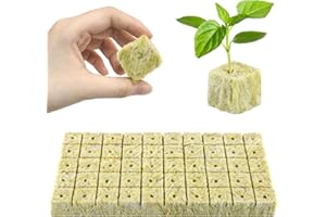 shallyong 50 Pezzi Cubi di Lana di Roccia, 2.5x2.5x2.5cm Rockwool Grow Cubes, Idroponica, per Il Taglio, la Coltivazione e Il Trapianto delle Piantine