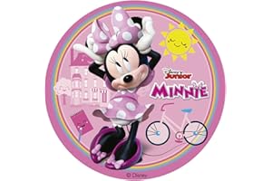 dekora - Wachlarz na tort Myszka Minnie bez cukru 15,5 cm jadalny - papier jadalny - Disney - bezglutenowy (231389)