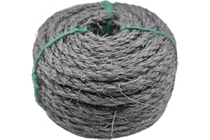DOIOVE Corde en sisal pour arbre à chat - 6 mm x 20 m - Pour griffoir et réparation de cactus - Gris