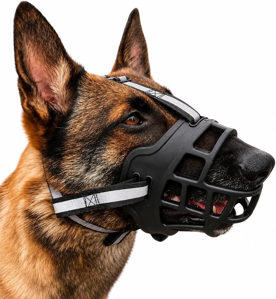 Valkyrie Köpek Ağızlığı Size 4 25-35 Kg Büyük Irk Ayarlanabilir Nefes Alabilir Plastik Güvenlik Ağızlığı