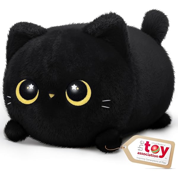 Tinoaly Porte-Clé Peluche Chat Noir Adorable 9,5x7,5cm - Accessoire Kawaii Pour Sacs