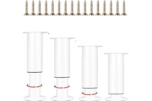 BIGINGJIA 4 Stück Möbelfüße Höhenverstellbar,Möbelbeine Metall Weiß, Möbelfüße Verstellbare,DIY Füße für Möbel 80-120mm, Bettfüße für Sofa, Nachttisch, Schrank,einsetzbar für verschiedene Möbeltypen