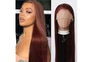 Towarm Reddish Brown Wig Long Straight Auburn Brown Copper Synthetic Lace Front Wigs Pre Plucked Natural Hairline for Black Women Heat Resistant Fiber Hair Cosplay Daily Wear Wig (Reddish Brown)