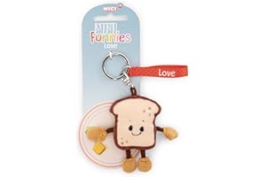 NICI 61804 Porte-clés, Motif Toast « Love », 7 cm, Marron, Compagnon Fidèle Pour Sac À Dos Ou Sac, Pour Petits Et Grands