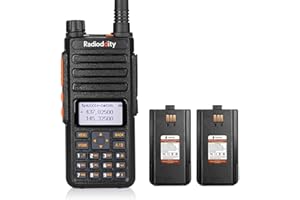 Radioddity GA-510 Walkie Talkie VHF UHF 10W Radio portátil Potencia de transmisión 10KM Alcance Radioaficionado 2m/70cm con Auricular, 2 2200mAh Pilas, Cable de programacióndos, Negro