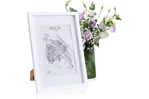 CLASSIC BY CASA CHIC Casa Chic Marco de Fotos, Marcos de Fotos Multiples de 45x32 cm, para Mesa y Pared, Casa u Oficina, Marco Fotos Posición Vertical/Horizontal, Hechos de Cristal y Madera para Póster