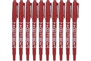 BRRNOO Długopisy do tatuażu na skórze, 10 sztuk, tusz kosmetyczny na bazie wody, markery do tatuażu, markery do skóry, czarny, dwustronny marker do tatuażu