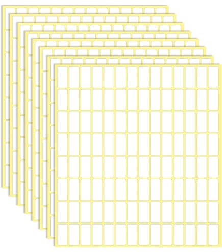 4320 Etichette Adesive 5x34 Mm - Carta Bianca Per Casa E Ufficio, 30 Fogli Multiuso