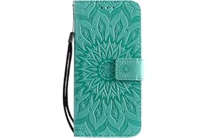 Reevermap iPhone SE 2022 Case iPhone SE 2020 Case iPhone 8/iPhone 7 Case PU Leather Cover for iPhone SE 3rd Gen/SE 2020/8/7, Protective Wallet Flip Magnetic Mandala Bumper with Kickstand, Green