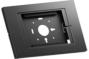 PureMounts® Uchwyt na tablet z zamykaną stalową obudową do iPada 5/6/7/8/9/ IPad Air 9,7"/ 10,5"/10,9"/ IPad Air 9.7"/10,5"/11" i Samsung Tab A 10.1 (2019) / Tab A7/S6 Lite 10,4", czarny